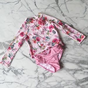 Floral Pink Swimsuit 24M